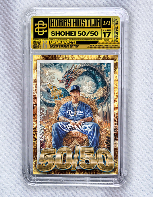 [1of1] SHOHEI 50/50 - RAINBOW REFRACTOR - GOLD BORDERS